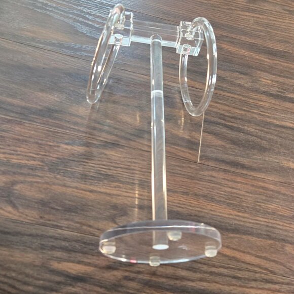 Contemporary Style Standing Acrylic Towel/Jewelry Holder w/ Costume Jewelry - Picture 7 of 8